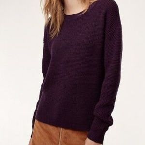 Aritzia Wilfred Free Purple Waffle Sweater